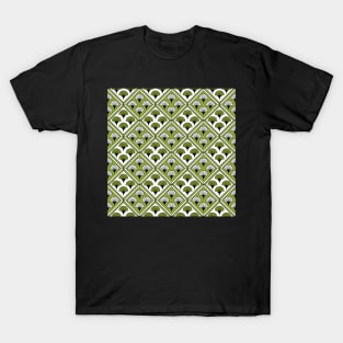 Art Deco Pattern no 81 - Green - Chinese Paper Fan Pattern T-Shirt